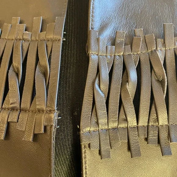 Lafayette 148 New York Dark Brown Leather Jacket with Fringe Accents - Picture 6 of 10